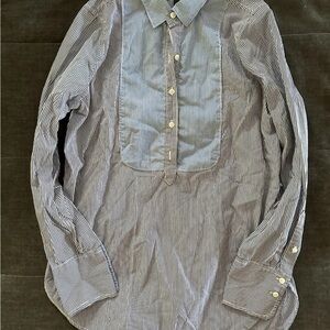 J. Crew Black and White Striped Button-Down Shirt